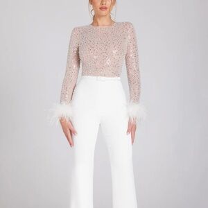 Nadine Merabi Amelia White Jumpsuit